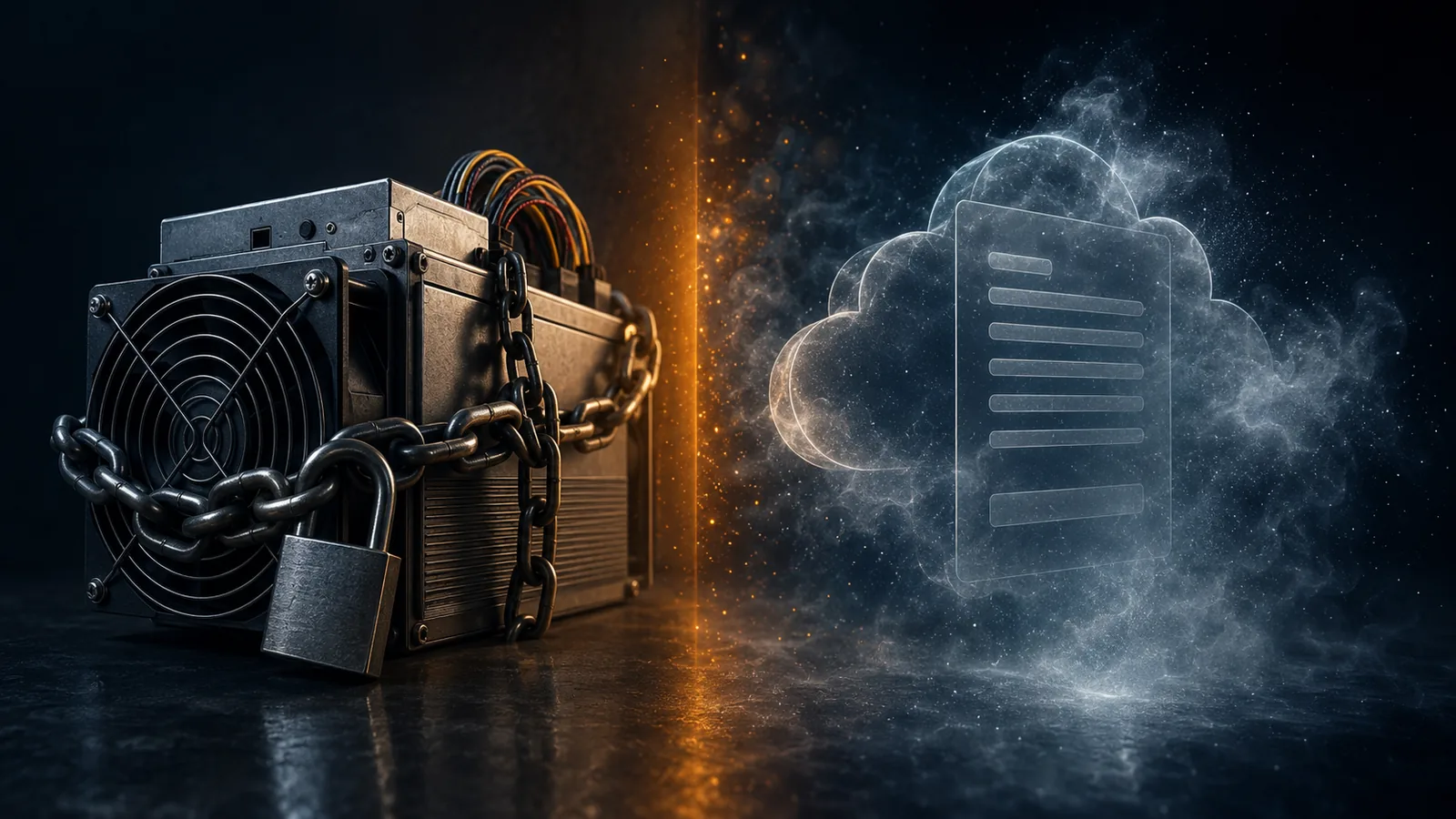 Hosted mining versus cloud mining — a real ASIC miner you own beside a paper cloud-mining hashrate contract