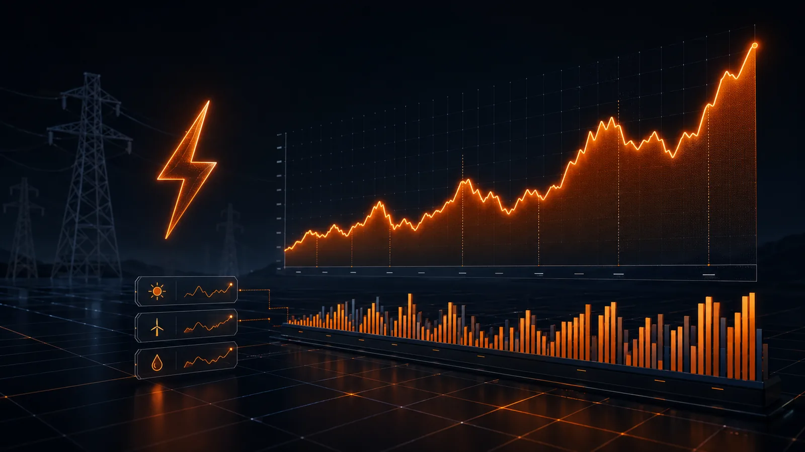 Bitcoin mining hosting price index chart — all-in kWh rates across tracked providers